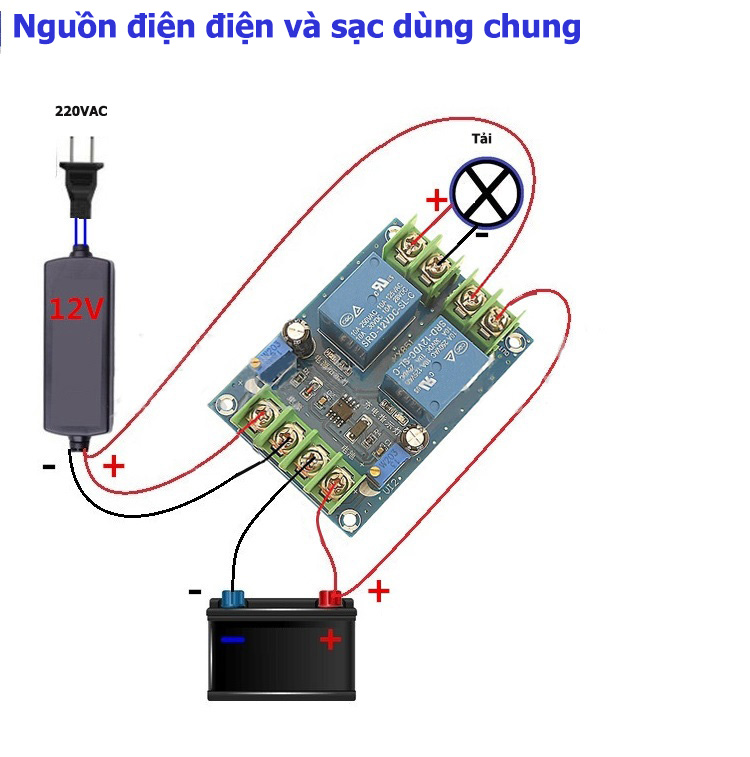 Mạch chuyển nguồn dự phòng hai trong một YX851 12V 120W